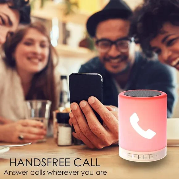 Set of 2 Bluetooth Speaker Night Light Portable Wireless Bluetooth Speakers Touc - Picture 4 of 8